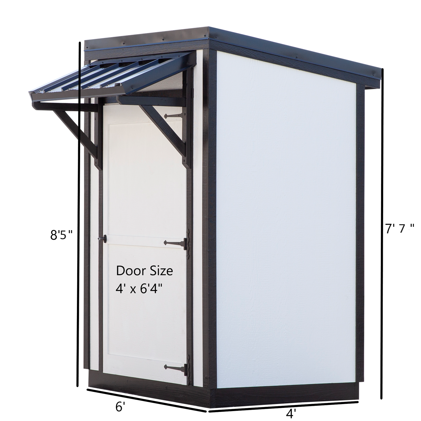 Skillion Roof Storage Shed, 4' x 6'