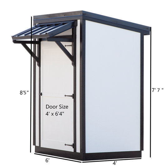 Skillion Roof Storage Shed, 4' x 6'