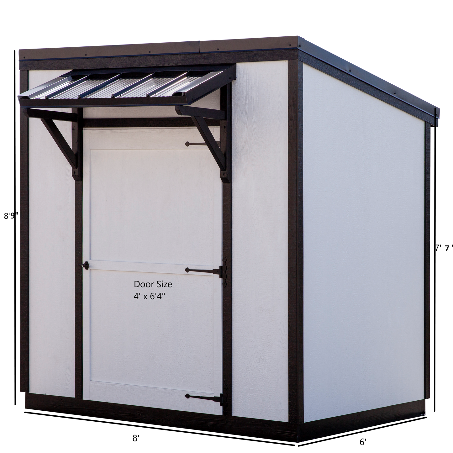 Skillion Roof Storage Shed, 6' x 8'