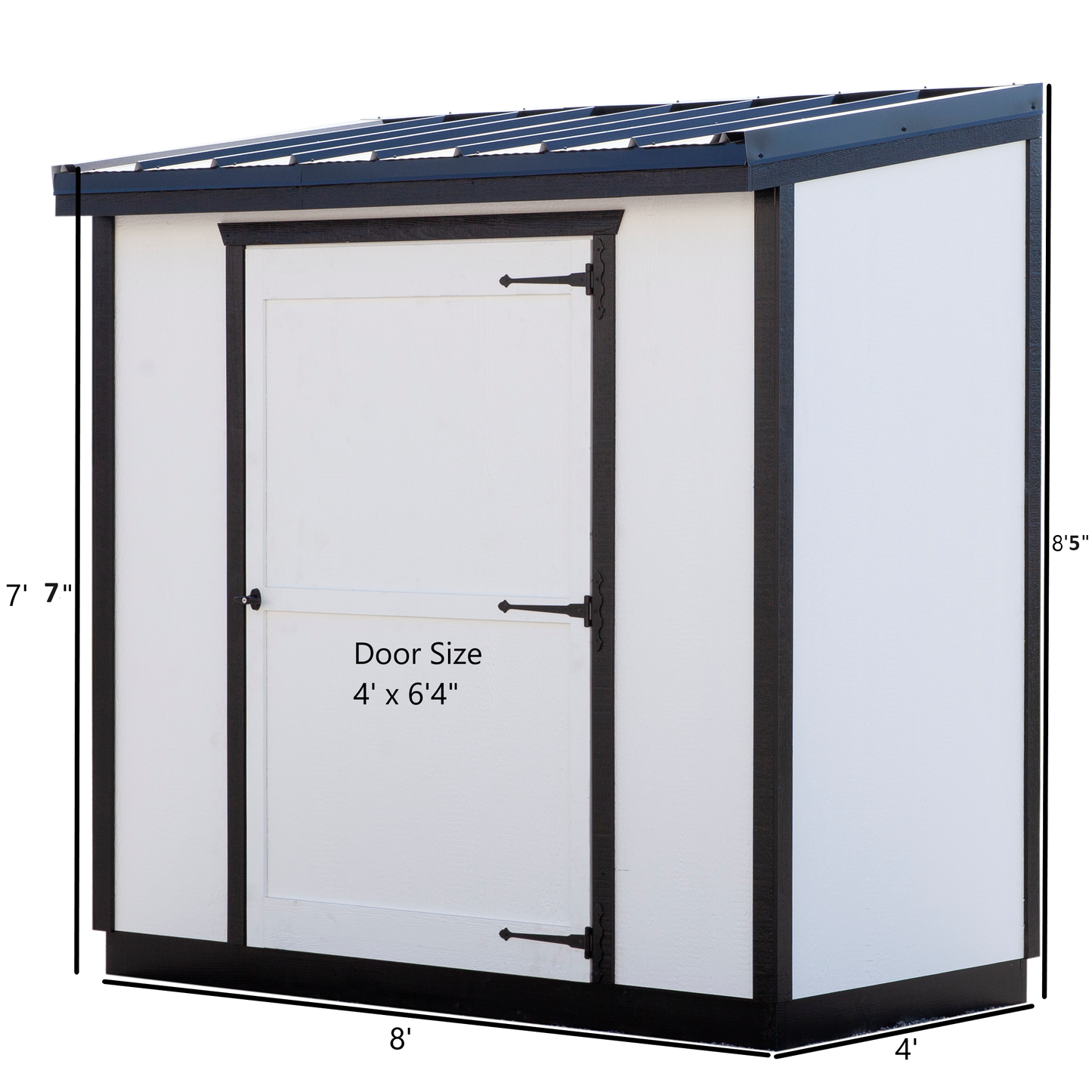 Wall Hugger Storage Shed, 4' x 8'