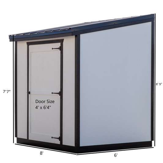 Wall Hugger Storage Shed, 6' x 8'