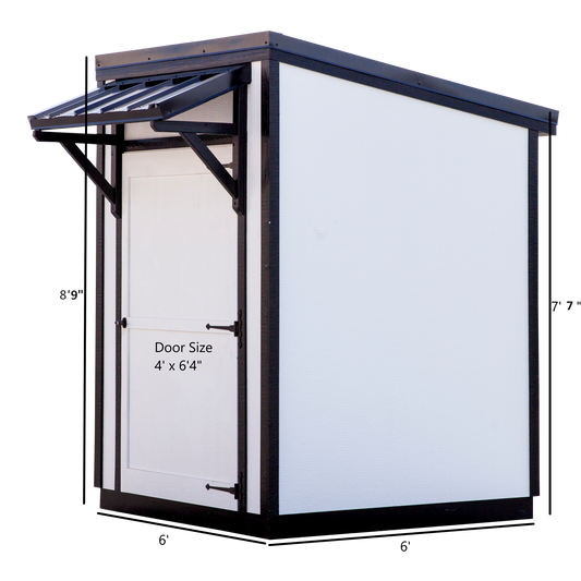 Skillion Roof Storage Shed, 6' x 6'