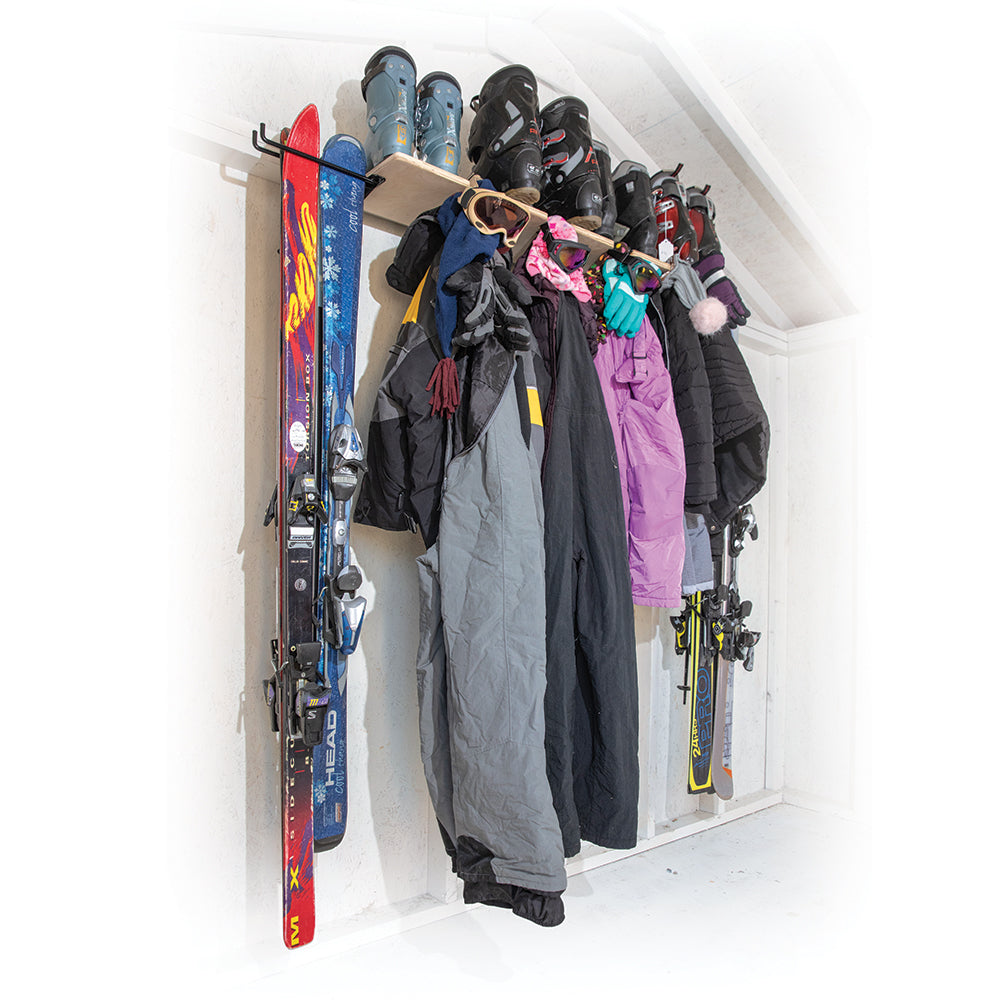 SHEDorize Ski/Snowboard Shelf with 10 Hooks - 48"