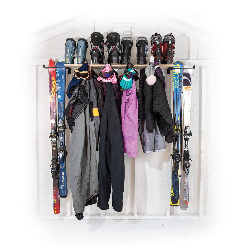 SHEDorize Ski/Snowboard Shelf with 10 Hooks - 48"