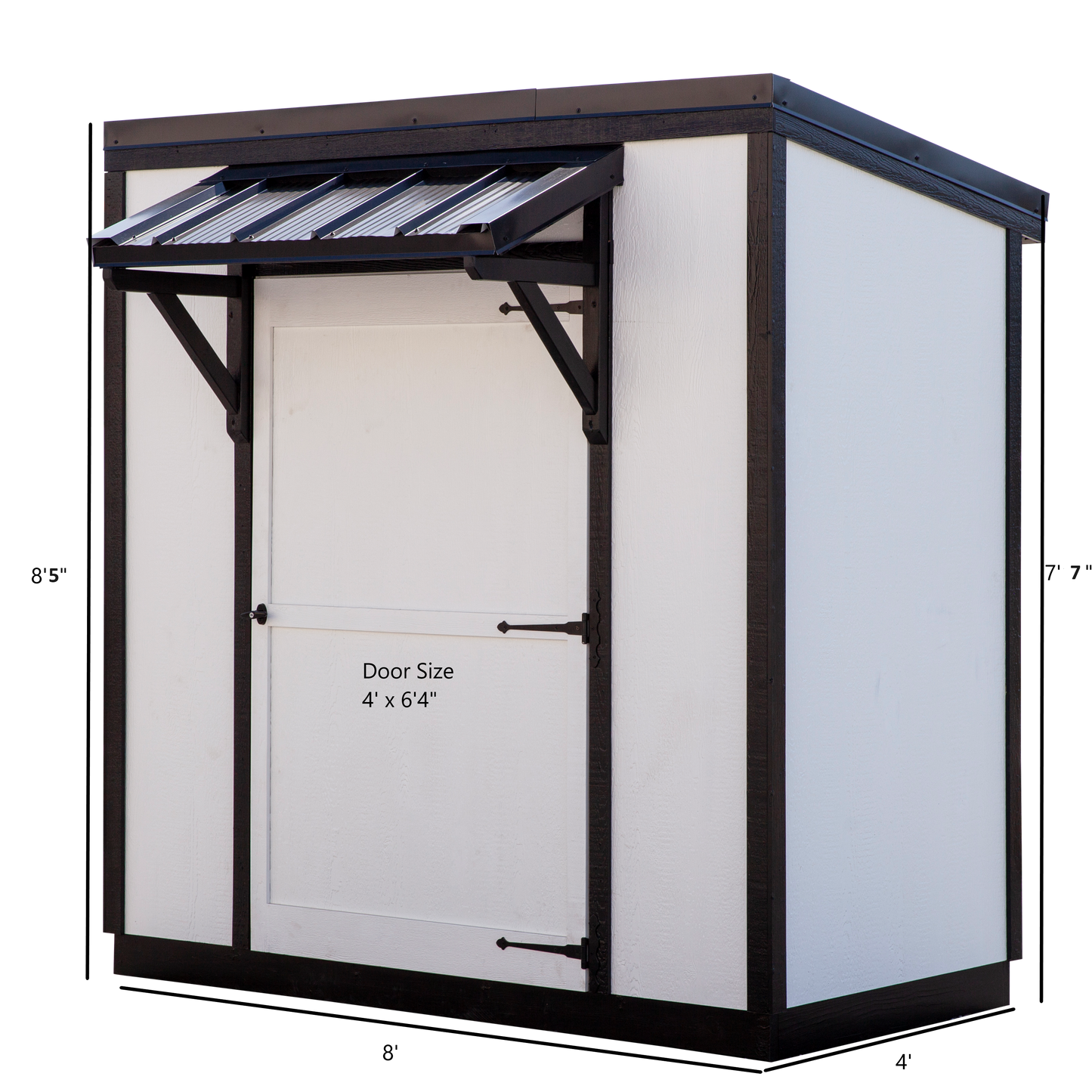 Skillion Roof Storage Shed, 4' x 8'