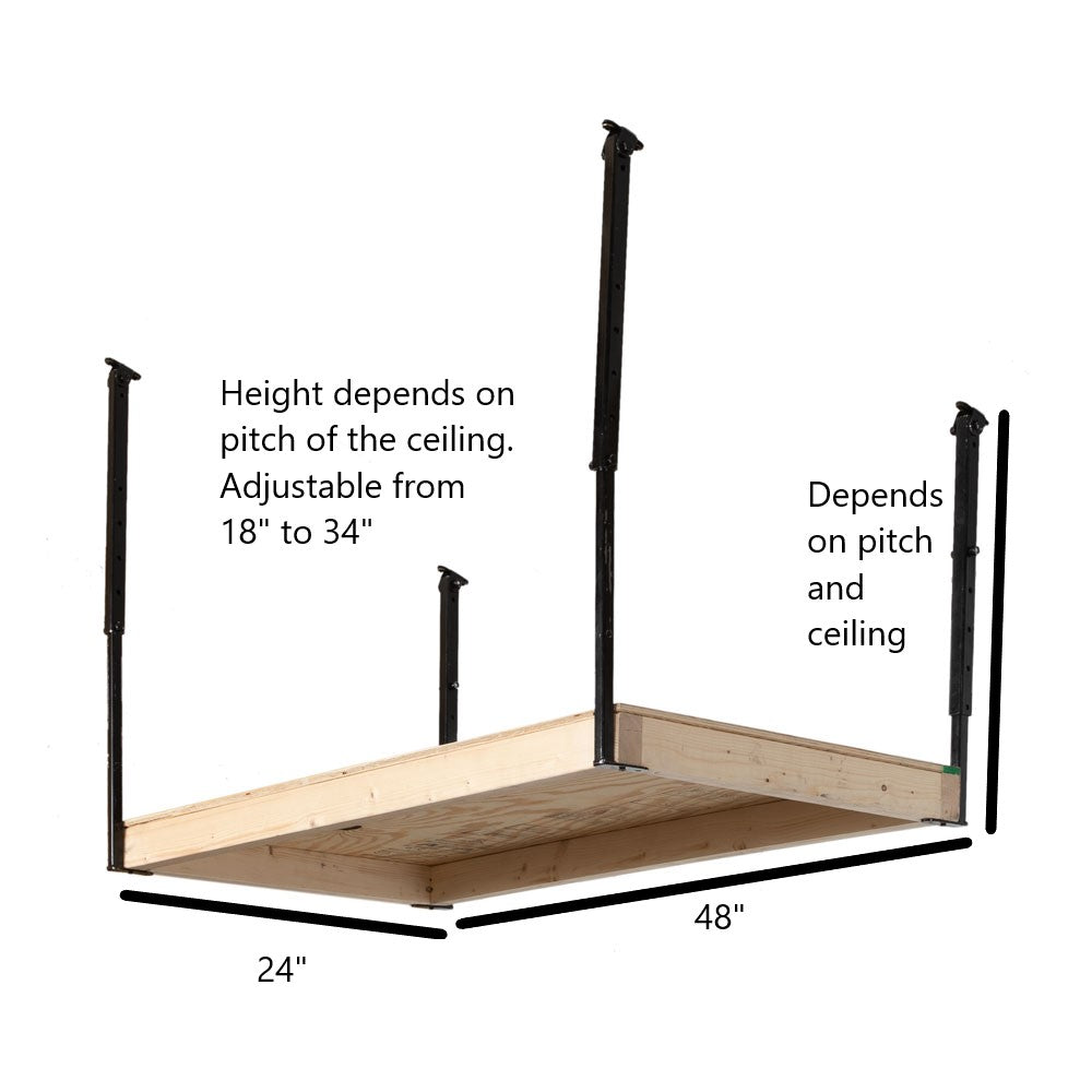 SHEDorize Adjustable Ceiling Shelf - 24" x 48"