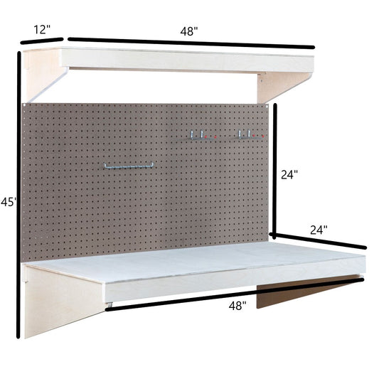 SHEDorize Workbench with Pegboard and Accessories - 24" x 48"