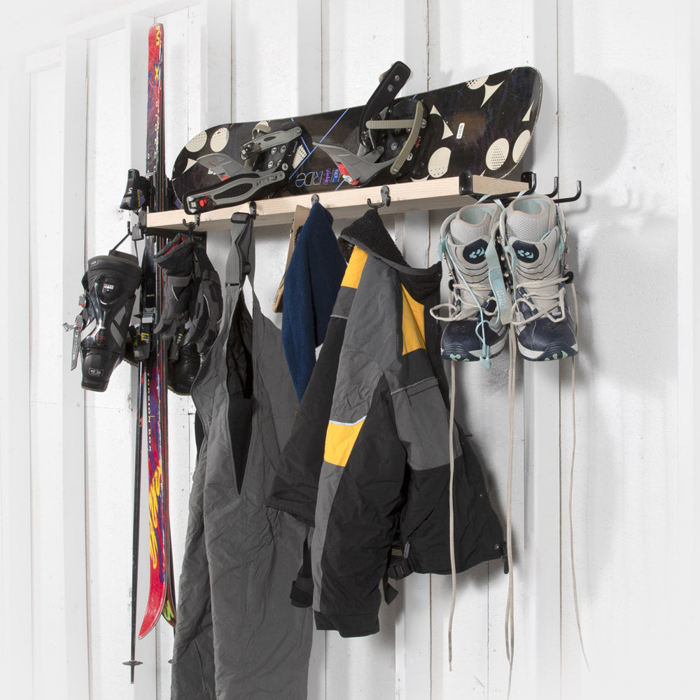 SHEDorize Ski/Snowboard Shelf with 10 Hooks - 48"