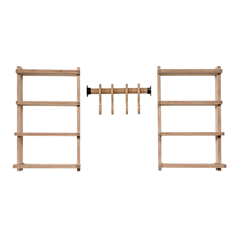 SHEDorize Stud Shelving, 8 Shelves, 4 Hooks - 16"