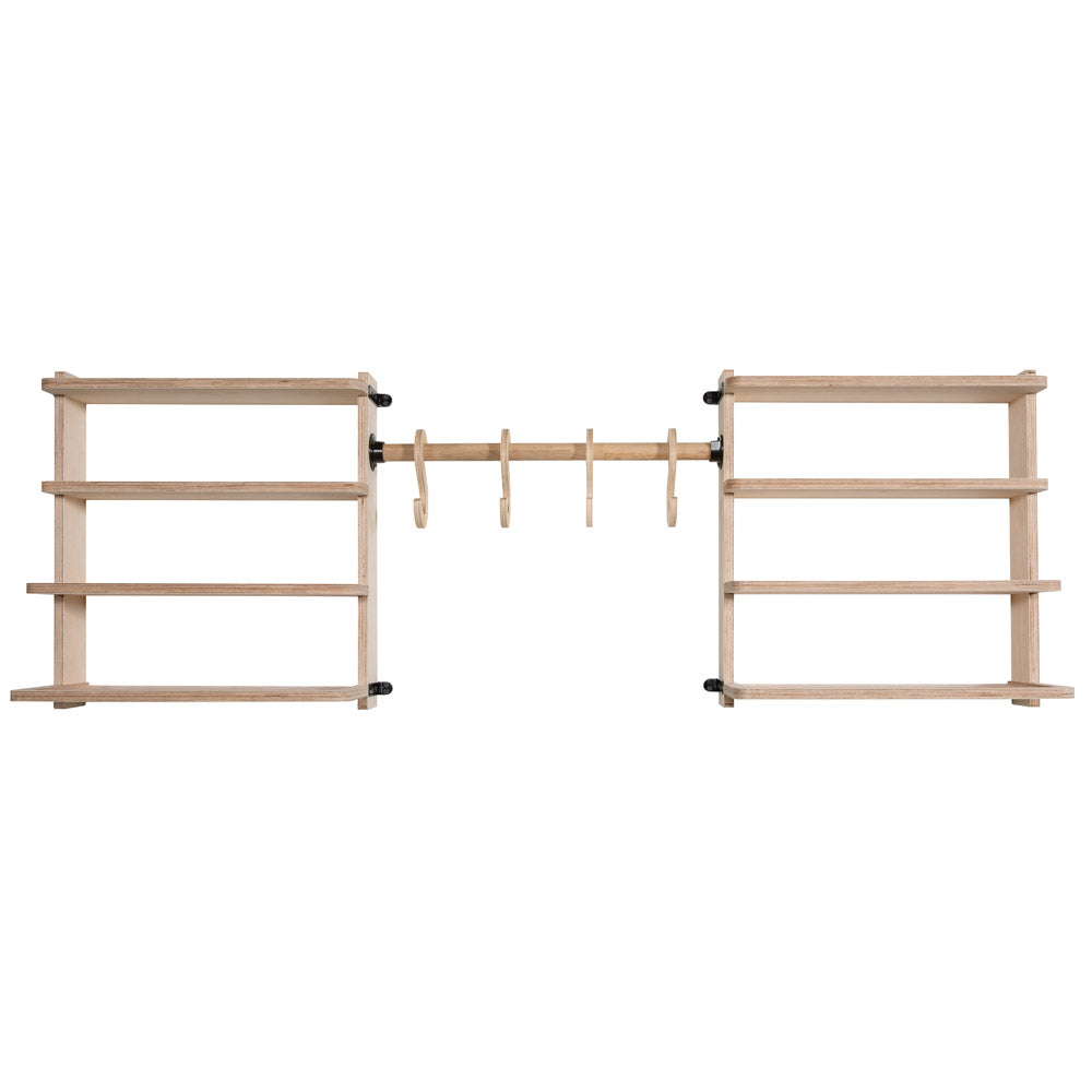 SHEDorize Stud Shelving, 8 Shelves, 4 Hooks - 24"